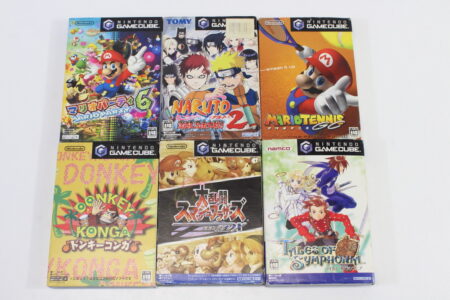 Lot of 6 Smash Bros Melee Tales of Symphonia Mario Party 6 Tennis Naruto 2 Donkey Konga GC (B)