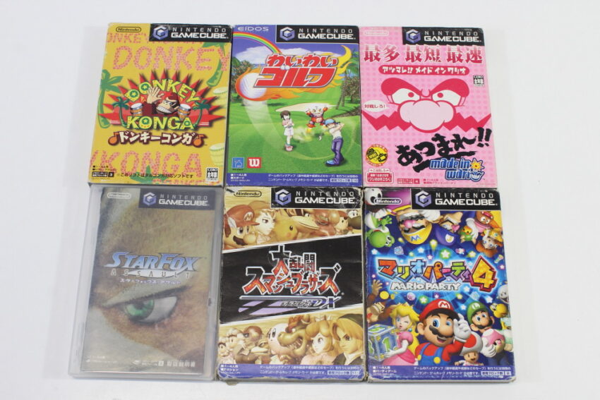 Lot of 6 Smash Bros Melee Star Fox Assault Mario Party 4 Wai Wai Golf Made in Wario Donkey Konga GC (B)