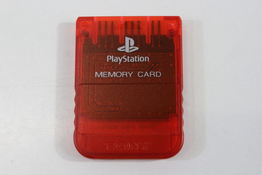 Official SONY PlayStation 1 OEM Memory Card SCPH-1020 Clear Red for PS1 Console (B) SONY PlayStation 1 PS1