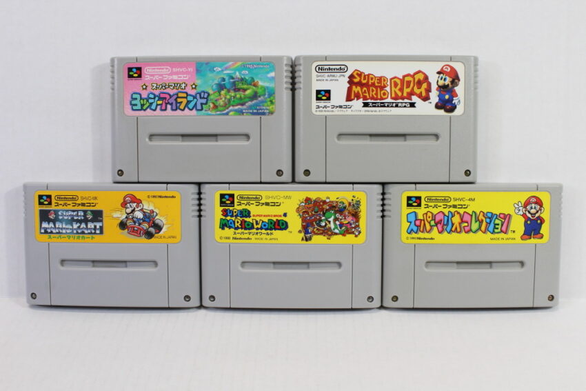 Lot of 5 Super Mario Kart World RPG Collection / All-Stars Yoshi's Island (B) Nintendo Super Famicom SFC