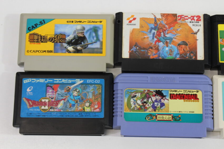 Lot of 6 Nintendo Famicom Game Dragon Ball Shenron no Nazo Famista Takahashi Meijin Goonies 2 Dragon Quest II Senjou no Okami (B~C) Nintendo Famicom FC