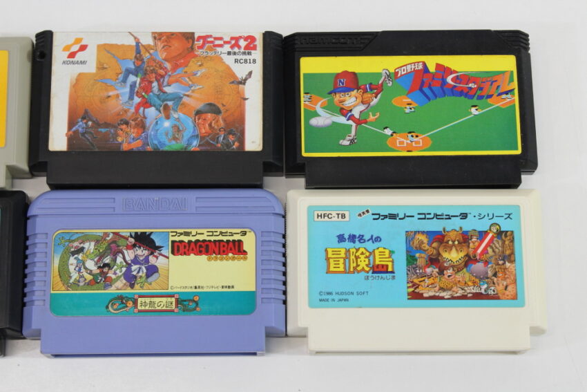 Lot of 6 Nintendo Famicom Game Dragon Ball Shenron no Nazo Famista Takahashi Meijin Goonies 2 Dragon Quest II Senjou no Okami (B~C) Nintendo Famicom FC
