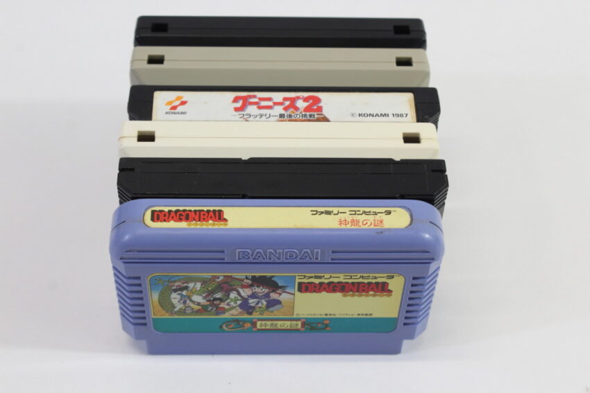 Lot of 6 Nintendo Famicom Game Dragon Ball Shenron no Nazo Famista Takahashi Meijin Goonies 2 Dragon Quest II Senjou no Okami (B~C) Nintendo Famicom FC