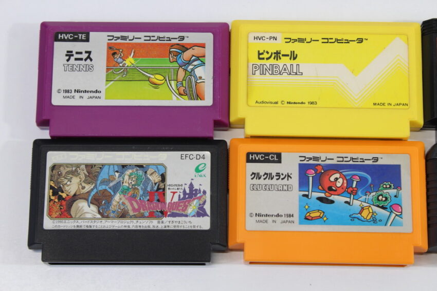 Lot of 6 Nintendo Famicom Game Clu Clu Land Pinball Family Jockey Dragon Ball Z TENNIS Dragon Quest IV 4 (B~C) Nintendo Famicom FC