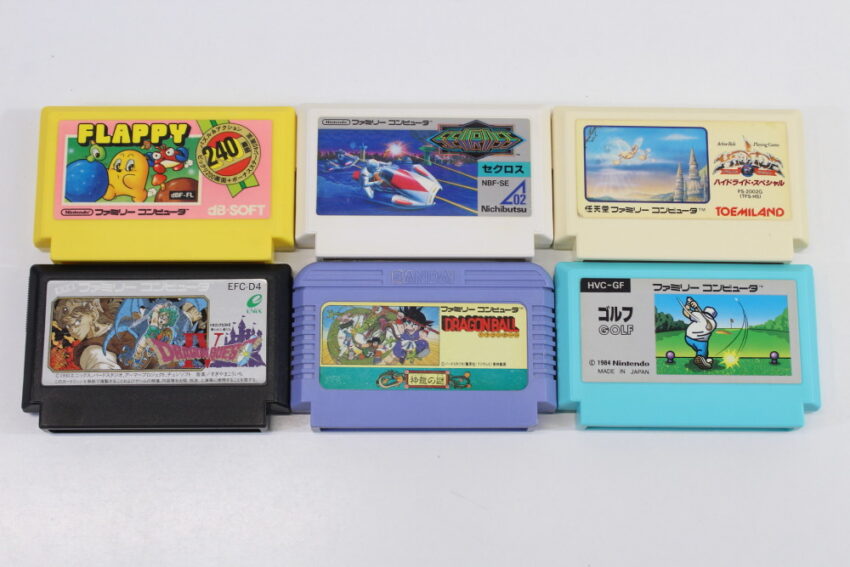 Lot of 6 Nintendo Famicom Game Dragon Ball Shenron no Nazo Seicross Flappy Dragon Quest IV 4 GOLF Hydlide Special (B~C) Nintendo Famicom FC