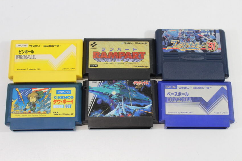 Lot of 6 Nintendo Famicom Game Gradius Dough Boy PINBALL Rampart Baseball Family Circuit 91 (B~C) Nintendo Famicom FC