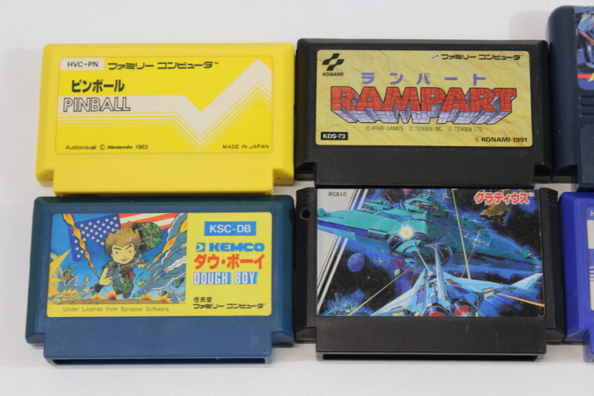 Lot of 6 Nintendo Famicom Game Gradius Dough Boy PINBALL Rampart Baseball Family Circuit 91 (B~C) Nintendo Famicom FC