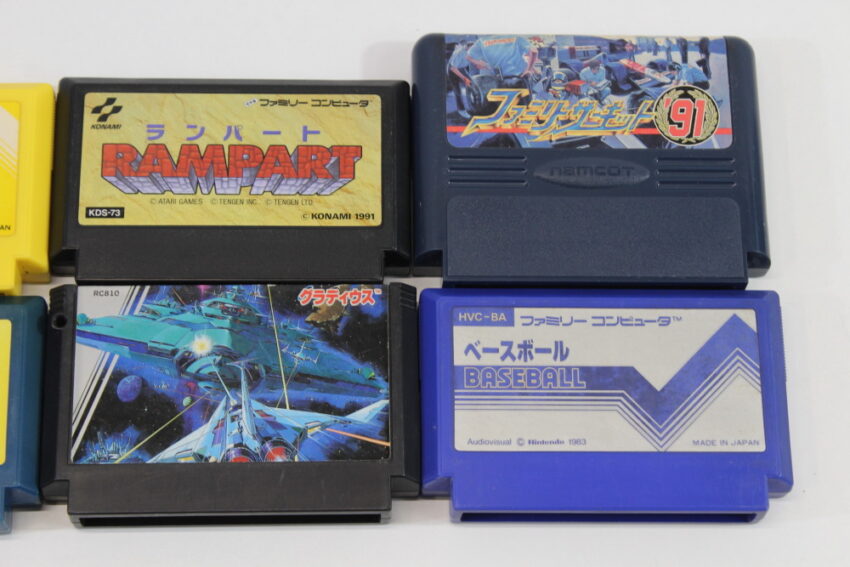 Lot of 6 Nintendo Famicom Game Gradius Dough Boy PINBALL Rampart Baseball Family Circuit 91 (B~C) Nintendo Famicom FC