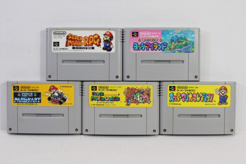 Lot of 5 Super Mario Kart World RPG Collection / All-Stars Yoshi's Island (B) Nintendo Super Famicom SFC