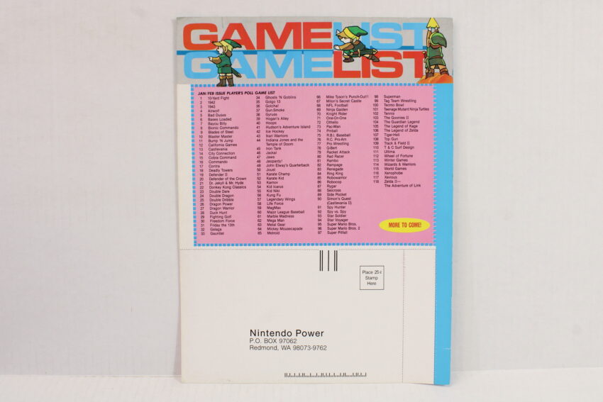 Nintendo Power January February 1989 Zelda 2 Adventure of Link With Poster Loose Pages (B) Video Game Magazine