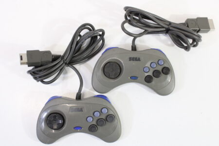 Lot of 2 Official Sega Saturn Gray Controllers HSS-0101 Cosmetic Wear (B) SEGA Saturn SS