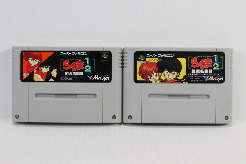 Lot of 2 Ranma 1/2 Bakuretsu Rantou & Chonai Gekitou Hen (C) Nintendo Super Famicom SFC