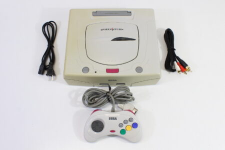 SEGA Saturn White Console Controller x1 AC AV Cables HST-3220 (C) SEGA SATURN SS