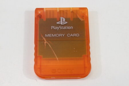 Official SONY PlayStation 1 OEM Memory Card SCPH-1020 Clear Red Pink for PS1 Console (C Discolored Cosmetic Wears) SONY PlayStation 1 PS1