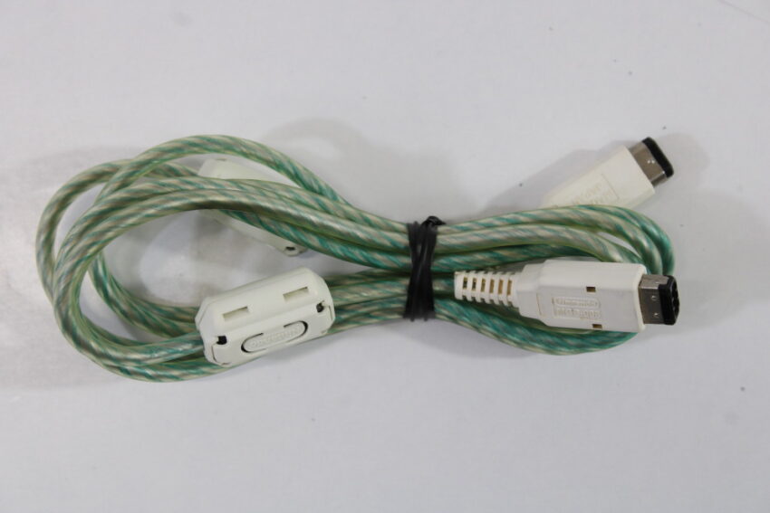 Gameboy Pocket / Color Link Cable MGB-008 Clear Green Cord x White Plugs (B) Gameboy GB GBP GBC