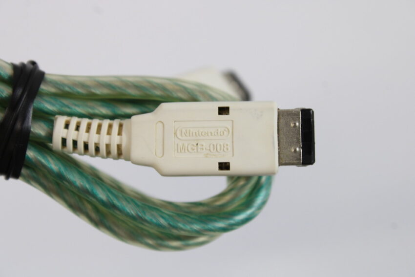 Gameboy Pocket / Color Link Cable MGB-008 Clear Green Cord x White Plugs (B) Gameboy GB GBP GBC