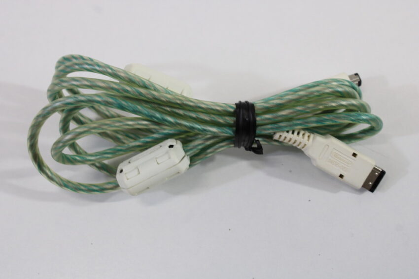Gameboy Pocket / Color Link Cable MGB-008 Clear Green Cord x White Plugs (B) Gameboy GB GBP GBC