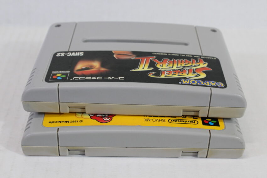 Lot of 2 Super Mario Kart & Street Fighter II 2 (B) Nintendo Super Famicom SFC