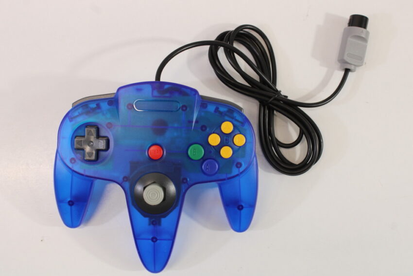 Nintendo 64 Clear Red x Blue Transparent Console Super Smash Bros. Mario Kart Starfox Controller ACAV White LED Mod NTSC REGION FREE (A) N64