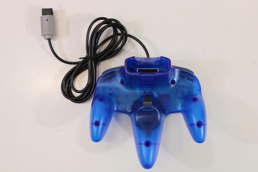 Nintendo 64 Clear Red x Blue Transparent Console Super Smash Bros. Mario Kart Starfox Controller ACAV White LED Mod NTSC REGION FREE (A) N64