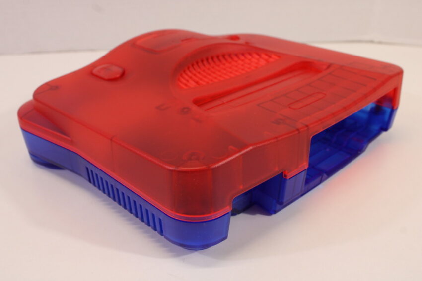 Nintendo 64 Clear Red x Blue Transparent Console Super Smash Bros. Mario Kart Starfox Controller ACAV White LED Mod NTSC REGION FREE (A) N64