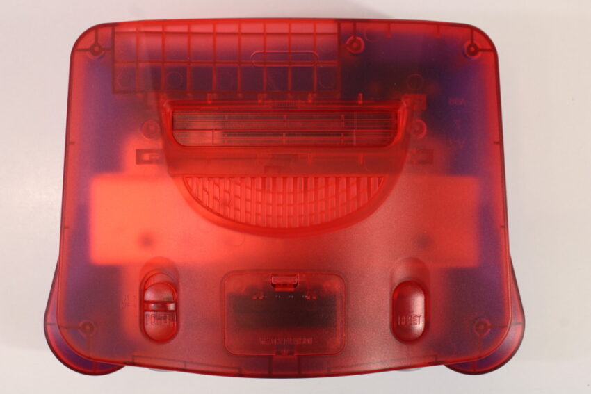 Nintendo 64 Clear Red x Blue Transparent Console Super Smash Bros. Mario Kart Starfox Controller ACAV White LED Mod NTSC REGION FREE (A) N64