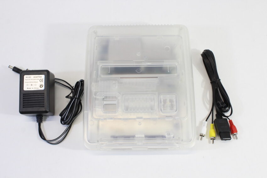 Super Famicom Console Transparent Crystal Clear White AC AV NTSC REGION FREE Slow RGB LED (B Crack on the bottom shell) Super Nintendo SNES Super Famicom SFC
