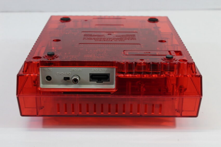Super Nintendo Console Transparent Clear Red AC AV Super Famicom Conversion NTSC REGION FREE MOD (A) Super Nintendo SNES Super Famicom SFC
