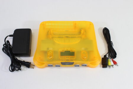 Nintendo 64 Clear Orange Transparent Console White LED Mod NTSC REGION FREE & AC AV (A) N64 (Copy)