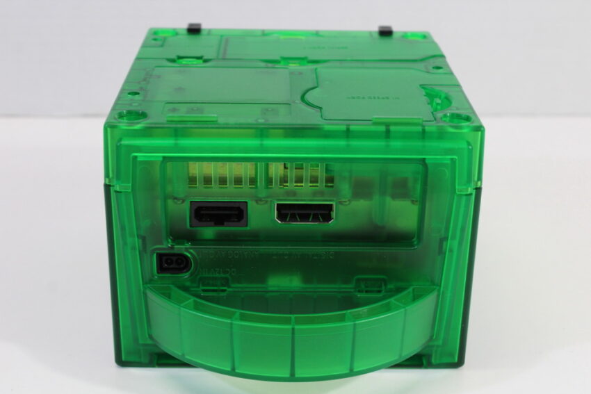 Nintendo GameCube Console & AC Adapter AV Cable Clear Translucent Dark Green DOL-001 GC Play US Region Games White LED (A)