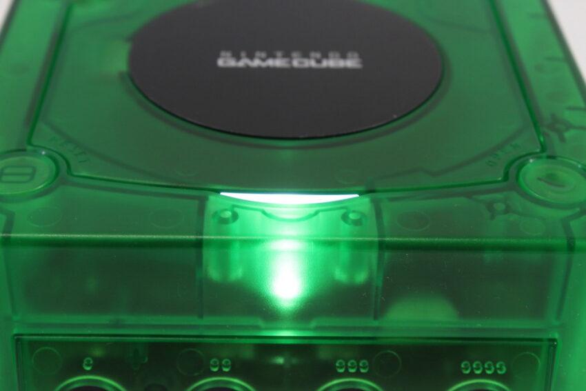 Nintendo GameCube Console & AC Adapter AV Cable Clear Translucent Dark Green DOL-001 GC Play US Region Games White LED (A)