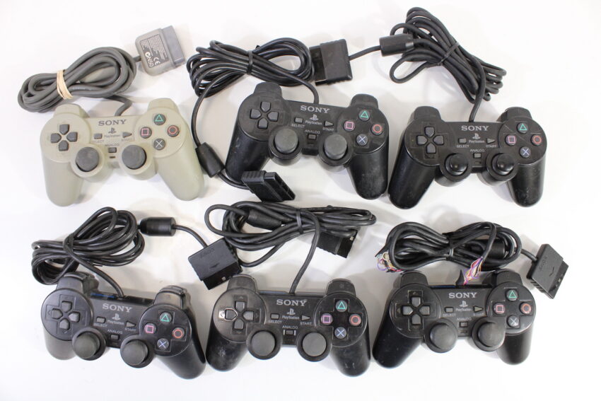 Wholesale Lot of 6 Official PlayStation 2 Dualshock 2 Controllers OEM PS PS2 (Uncleaned & Not Working Properly)