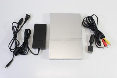 PS2 SCPH-75000 Slim Silver Console & AV Cable AC Adapter (B) SONY PlayStation 2 PS2