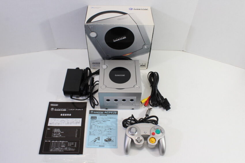 Nintendo Gamecube Platinum Silver Console Boxed with Manual OEM 1 Controller AC AV English Mod GC (A)
