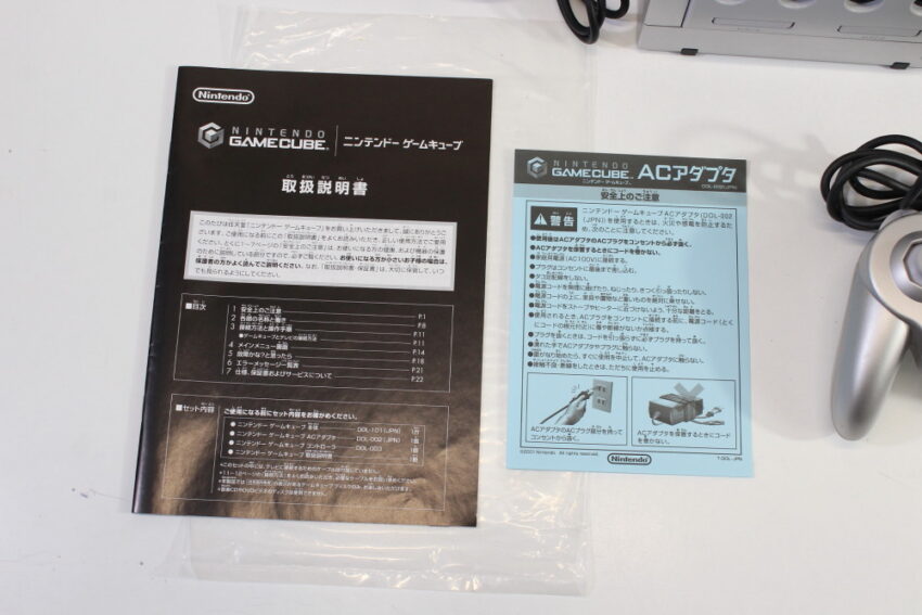 Nintendo Gamecube Platinum Silver Console Boxed with Manual OEM 1 Controller AC AV English Mod GC (A)