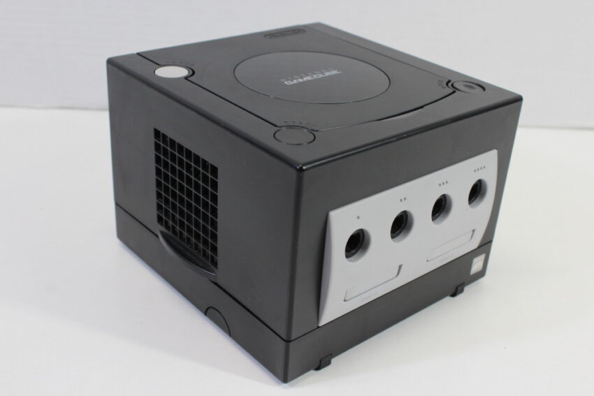 Nintendo GameCube Jet Black Console & Controller AC Adapter AV Cable GC Play US Region Games (B)