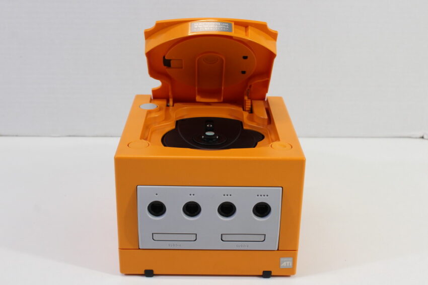Nintendo GameCube Spice Orange Console & Controller AC Adapter AV Cable GC Play US Region Games (B)