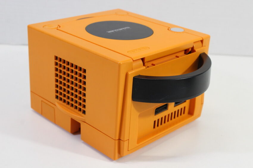 Nintendo GameCube Spice Orange Console & Controller AC Adapter AV Cable GC Play US Region Games (B)