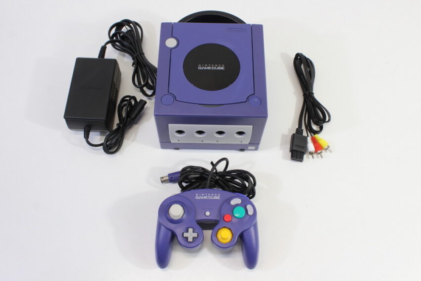 Nintendo GameCube Indigo Purple Console & Controller AC Adapter AV Cable GC Play US Region Games (B)