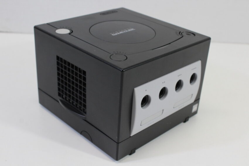 Nintendo GameCube Jet Black Console & Controller AC Adapter AV Cable GC Play US Region Games (B)