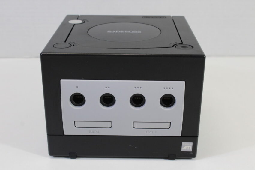 Nintendo GameCube Jet Black Console & Controller AC Adapter AV Cable GC Play US Region Games (B)