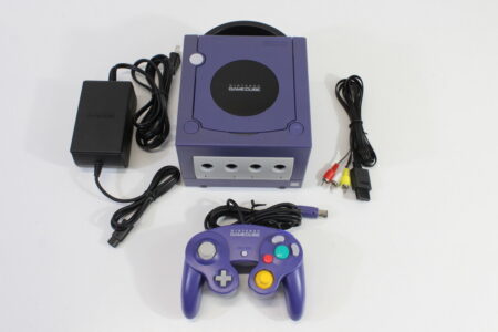 Nintendo GameCube Indigo Purple Console & Controller AC Adapter AV Cable GC Play US Region Games (B)