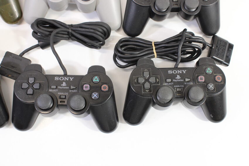 Wholesale Lot of 6 Official PlayStation 2 Dualshock 2 Controllers OEM PS PS2 (Uncleaned & Not Working Properly)