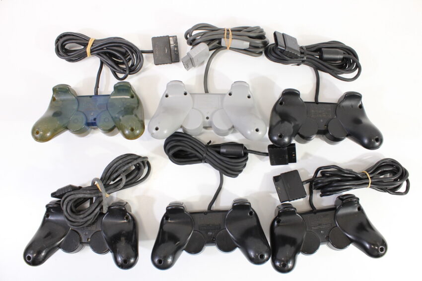 Wholesale Lot of 6 Official PlayStation 2 Dualshock 2 Controllers OEM PS PS2 (Uncleaned & Not Working Properly)