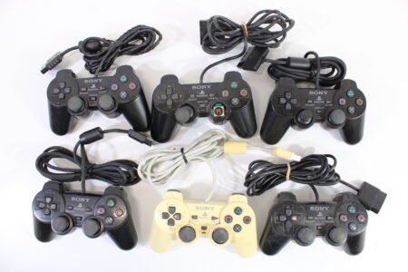 Wholesale Lot of 6 Official PlayStation 2 Dualshock 2 Controllers OEM PS PS2 (Uncleaned & Not Working Properly)