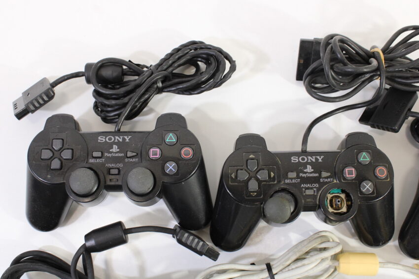 Wholesale Lot of 6 Official PlayStation 2 Dualshock 2 Controllers OEM PS PS2 (Uncleaned & Not Working Properly)