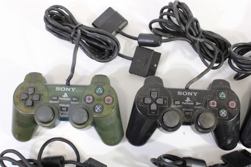 Wholesale Lot of 6 Official PlayStation 2 Dualshock 2 Controllers OEM PS PS2 (Uncleaned & Not Working Properly)