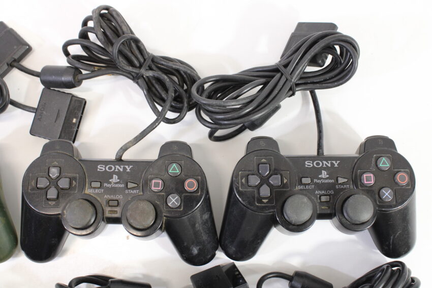 Wholesale Lot of 6 Official PlayStation 2 Dualshock 2 Controllers OEM PS PS2 (Uncleaned & Not Working Properly)