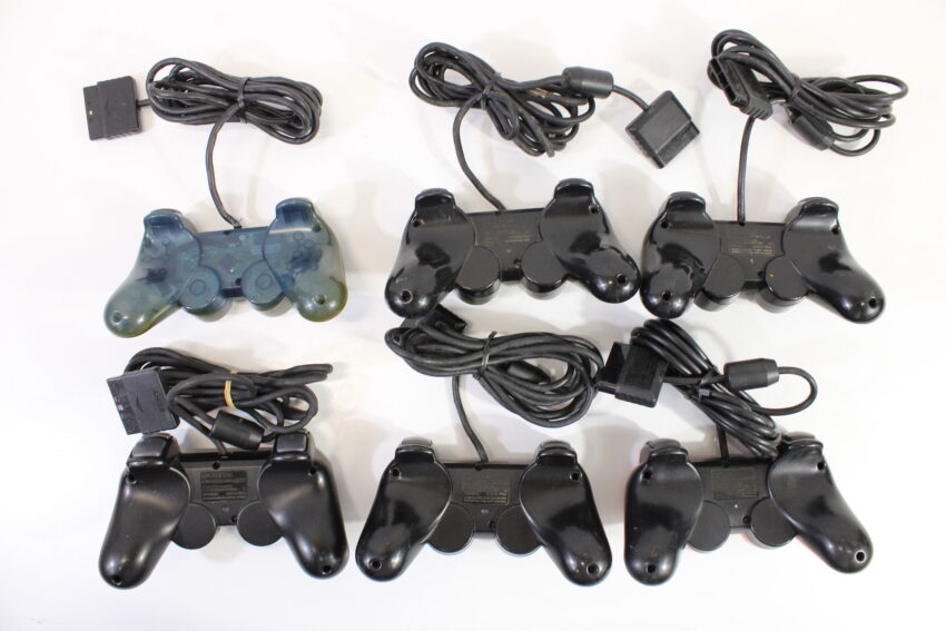 Wholesale Lot of 6 Official PlayStation 2 Dualshock 2 Controllers OEM PS PS2 (Uncleaned & Not Working Properly)