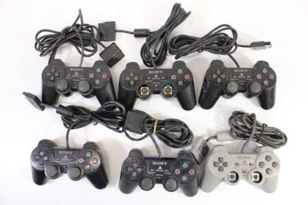 Wholesale Lot of 6 Official PlayStation 2 Dualshock 2 Controllers OEM PS PS2 (Uncleaned & Not Working Properly)